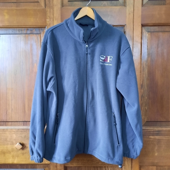 Landway Fleece dark gray embroidered San Francisco SF full zip fleece jacket - Picture 1 of 11